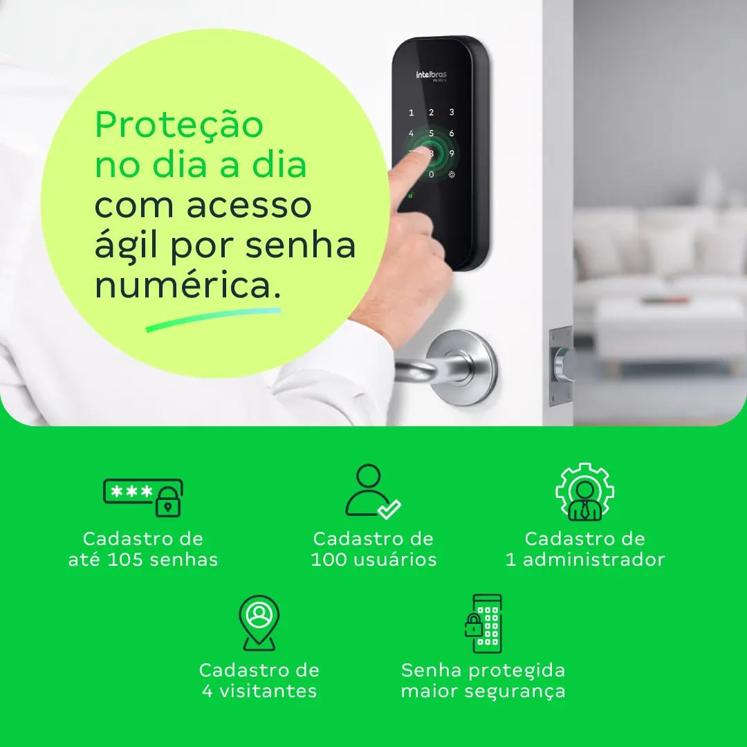 Fechadura Digital De Sobrepor Fr 101 V Preta