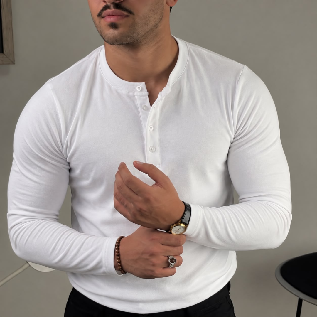 Camiseta Henley Slim (6 cores)