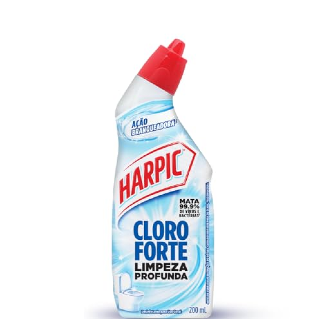 Desinfetante Sanitário Harpic Cloro Forte 200ml (10 Unidades)