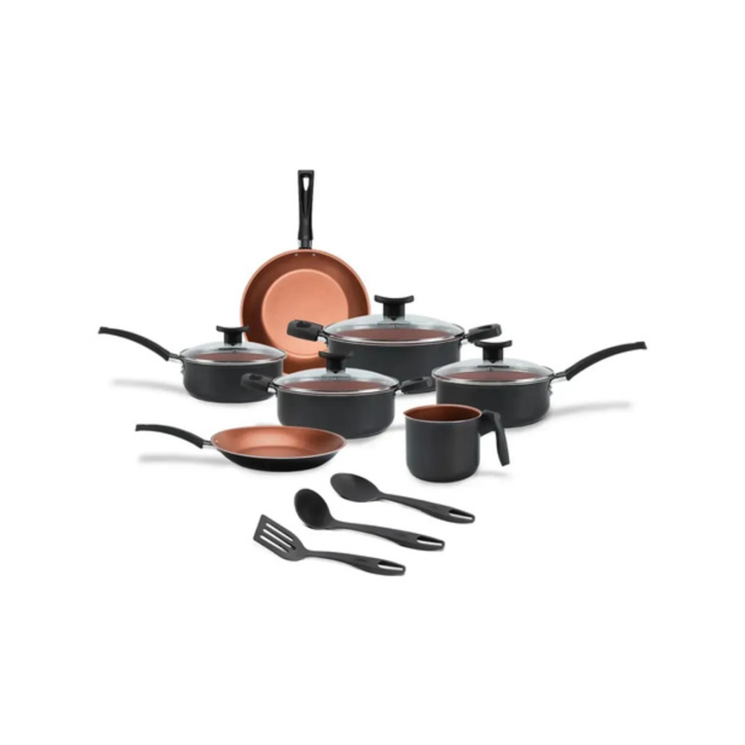 Jogo De Panelas Brinox 10 Peças Ceramic Life Floria Topázio