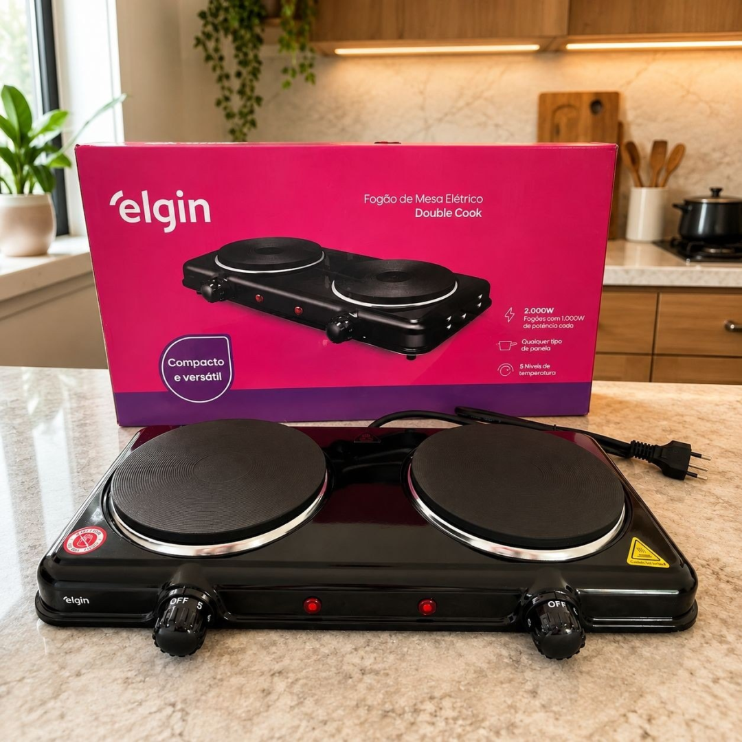 Fogão Cooktop Elétrico Elgin 2 Bocas 127v