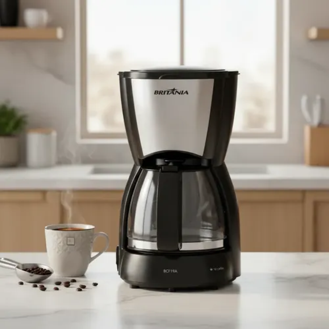 Cafeteira Britânia 18 Cafezinhos Bcf19a Jarra De Vidro 550w Cor Preto