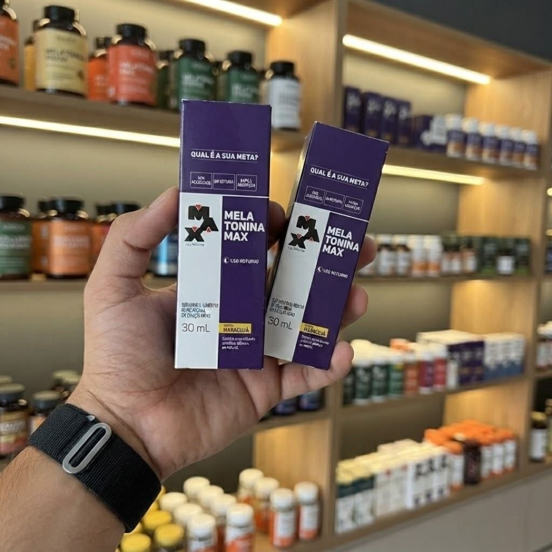 Melatonina 30ml Max Titanium 21mcg em Gotas Sabor Maracujá