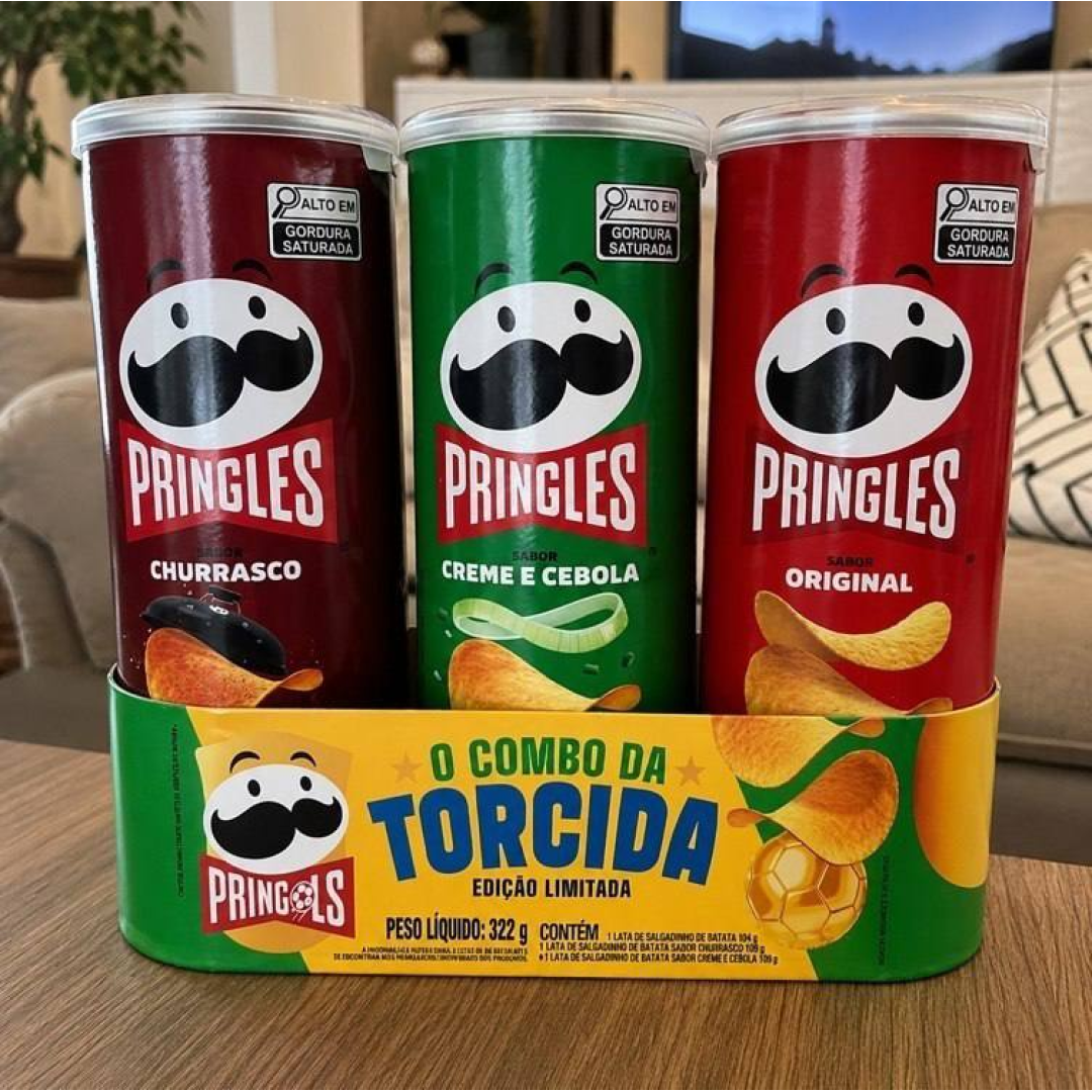 Salgadinho Batata Frita Pringles Tripack Festa do Futebol 322g