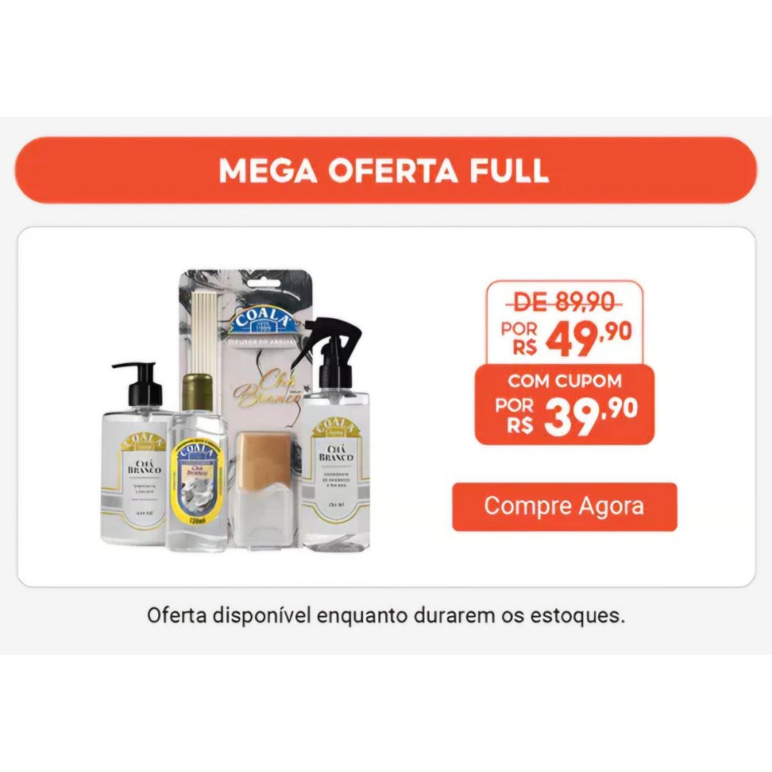 Kit Aromatizador Coala Chá Branco