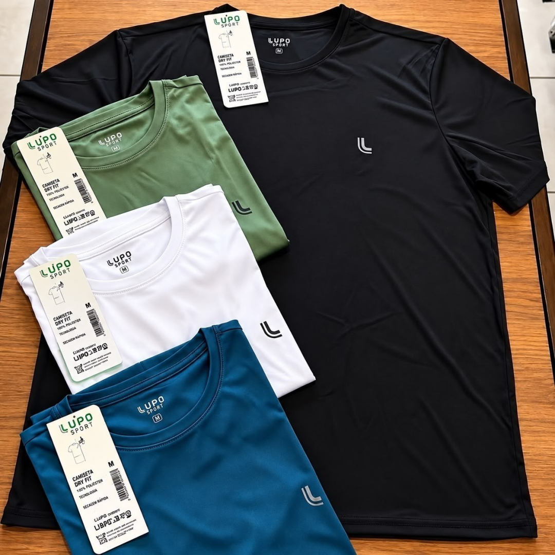 Kit com 2 Camisetas Dry-Fit Lupo