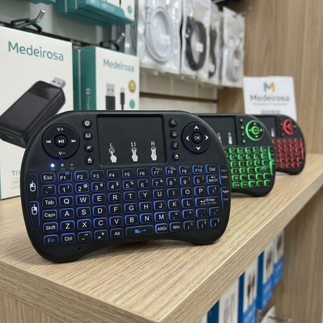 Mini Teclado Usb Sem Fio Para Notebook Smart Tv Android Box Preto Colorido