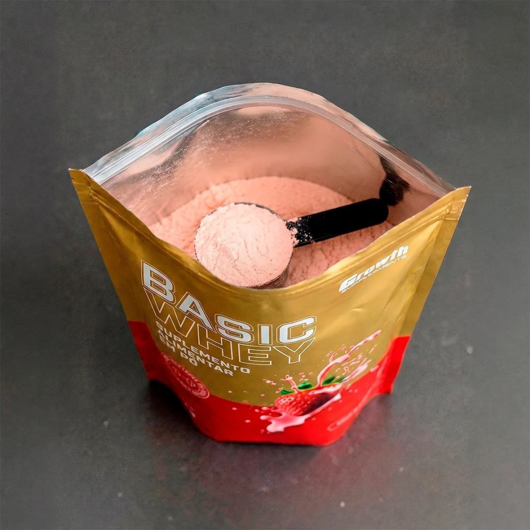 Basic Whey 1kg Growth Supplements Morango