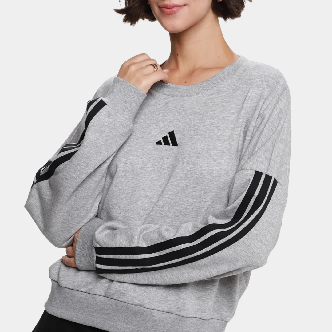 Moletom Adidas 3 Trips Feminino - Cinza+Preto