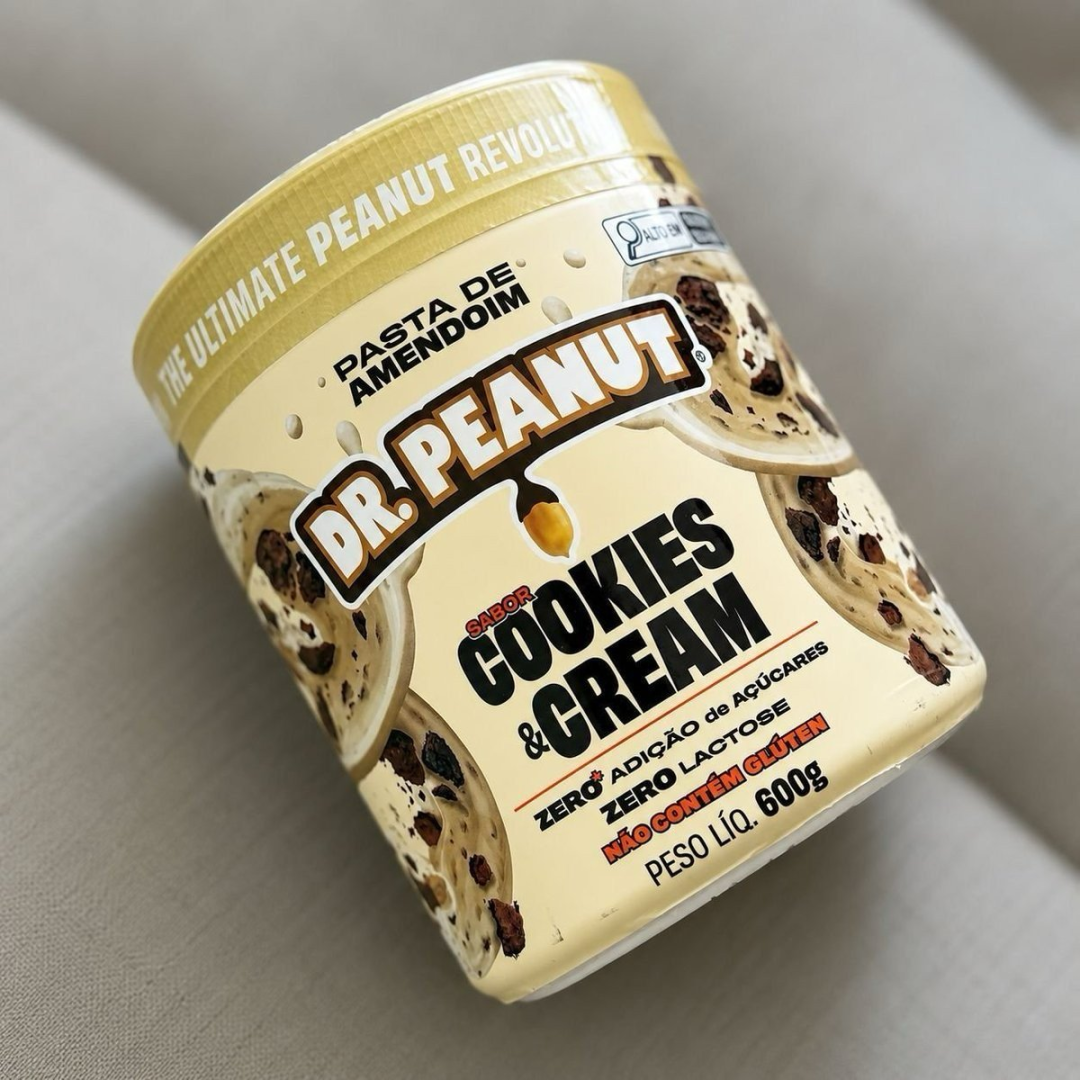 Pasta de Amendoim Dr. Peanut Sabor Cookies & Cream De 600g