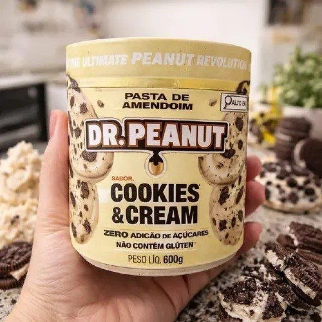 Pasta De Amendoim Dr. Peanut Sabor Cookies & Cream De 600g