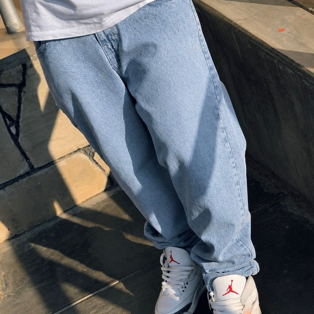 Calça Balão Jeans Streetwear Larga Bag