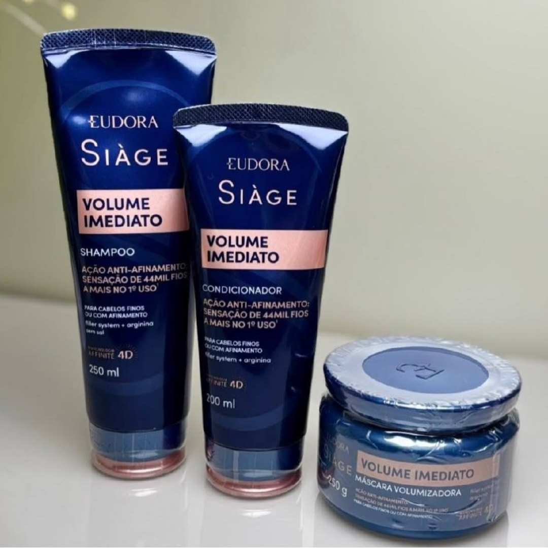 Kit Shampoo, Condicionador E Máscara Siage Volume Imediato