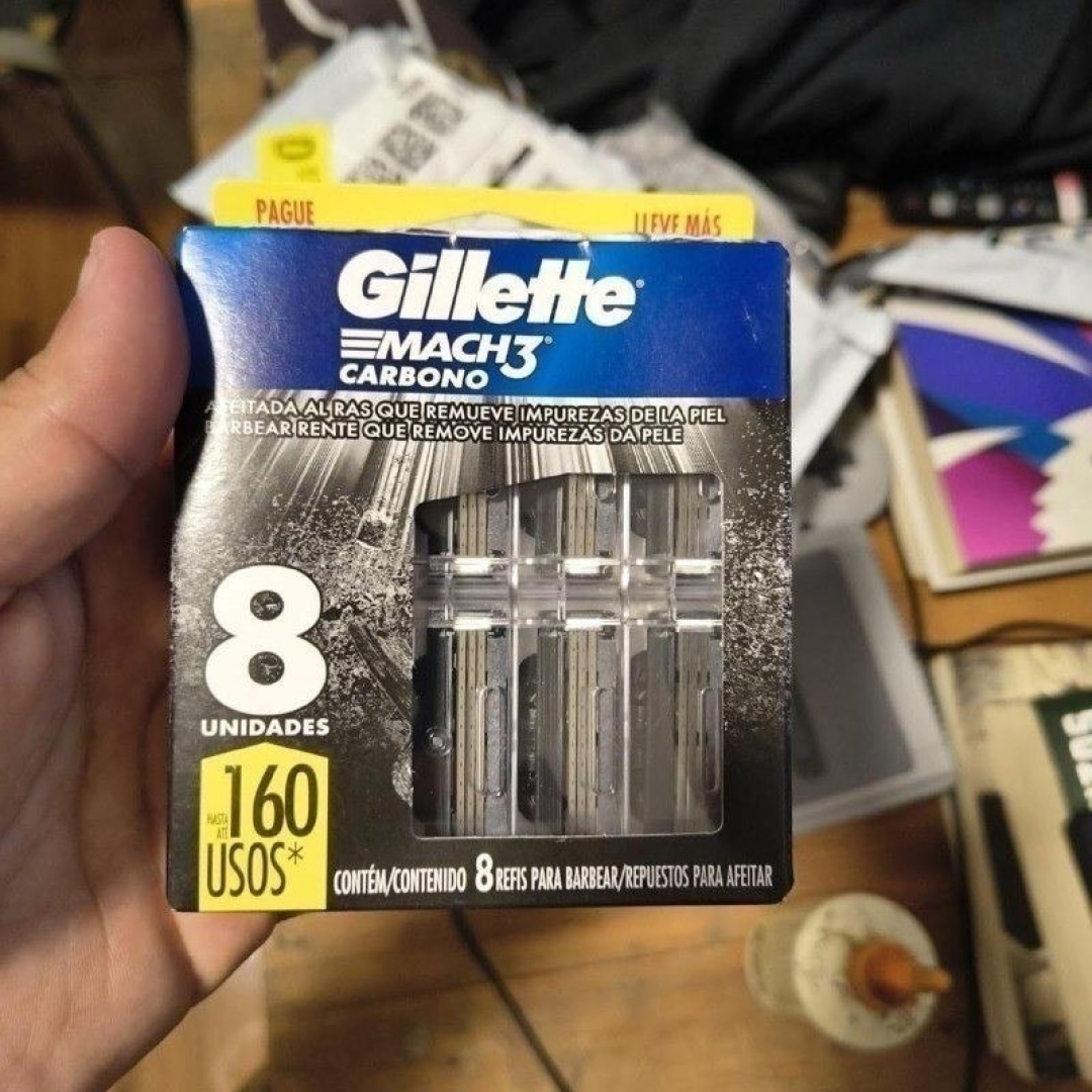 8 Unidades Cargas Gillette Mach3 Carbono