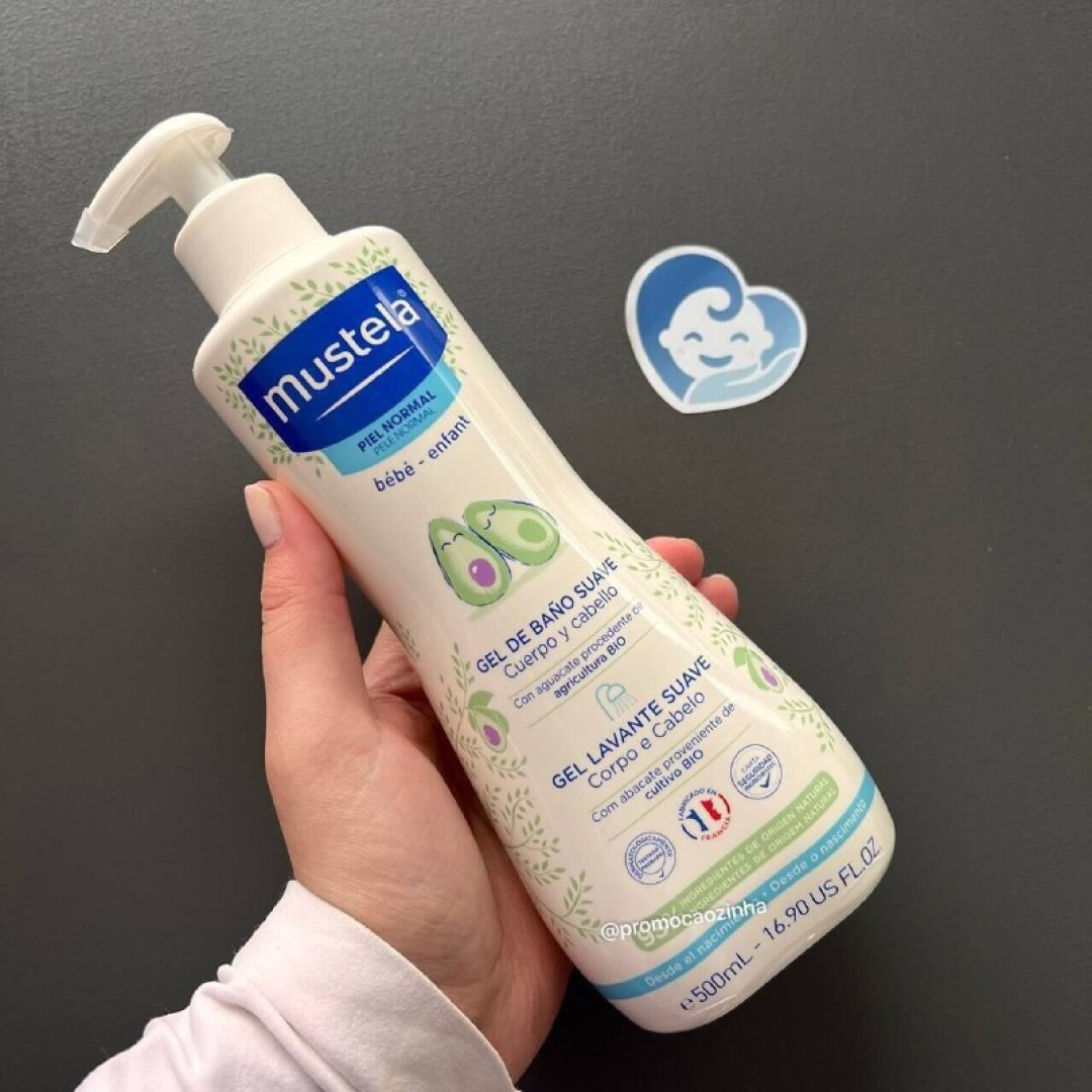 Gel Lavante Suave Mustela Bebê Corpo e Cabelo 500ml