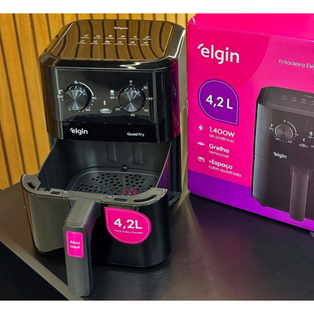 Fritadeira Elétrica Air Fryer Quad Fry Elgin 4,2L 1.400w 127V
