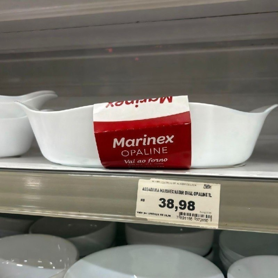 Marinex Conjunto de Assadeiras Oval Opaline 3 Peças Branco