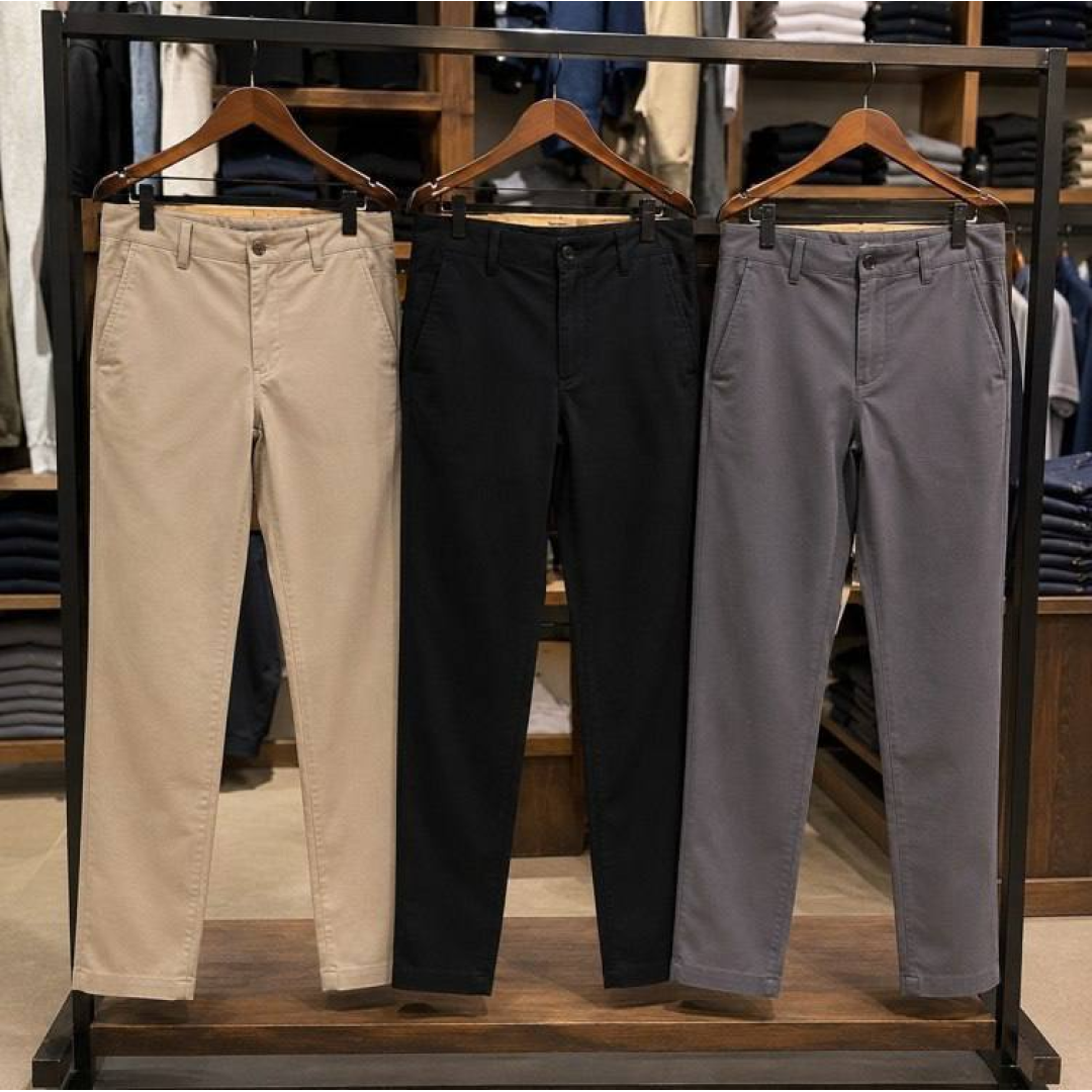 Kit 3 Calça Masculina Sarja Slim Alfaitaria Esporte Fino Preto-bege-chumbo 36