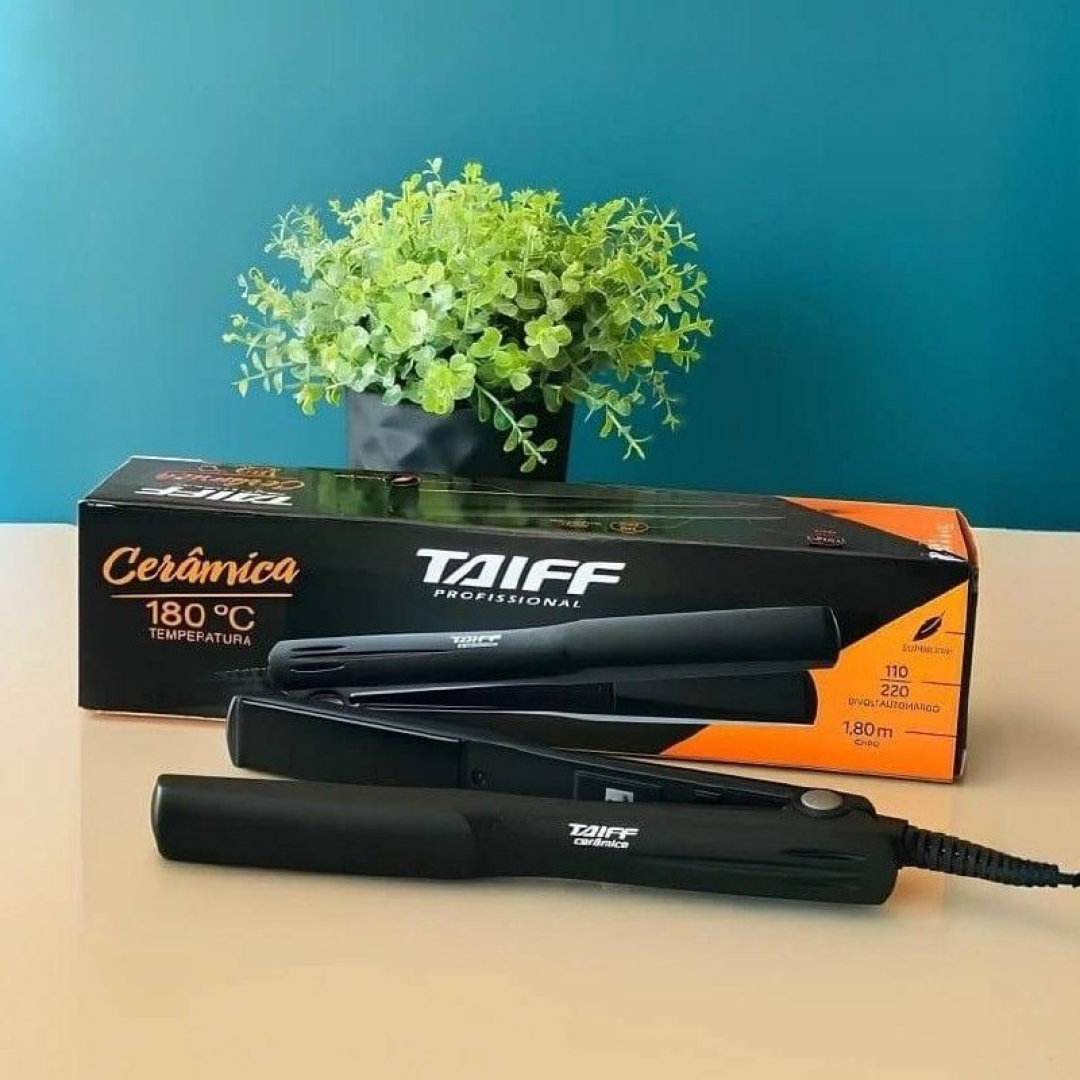 Prancha Cerâmica Profissional Classic 180° Taiff Bivolt Preto 127/220v