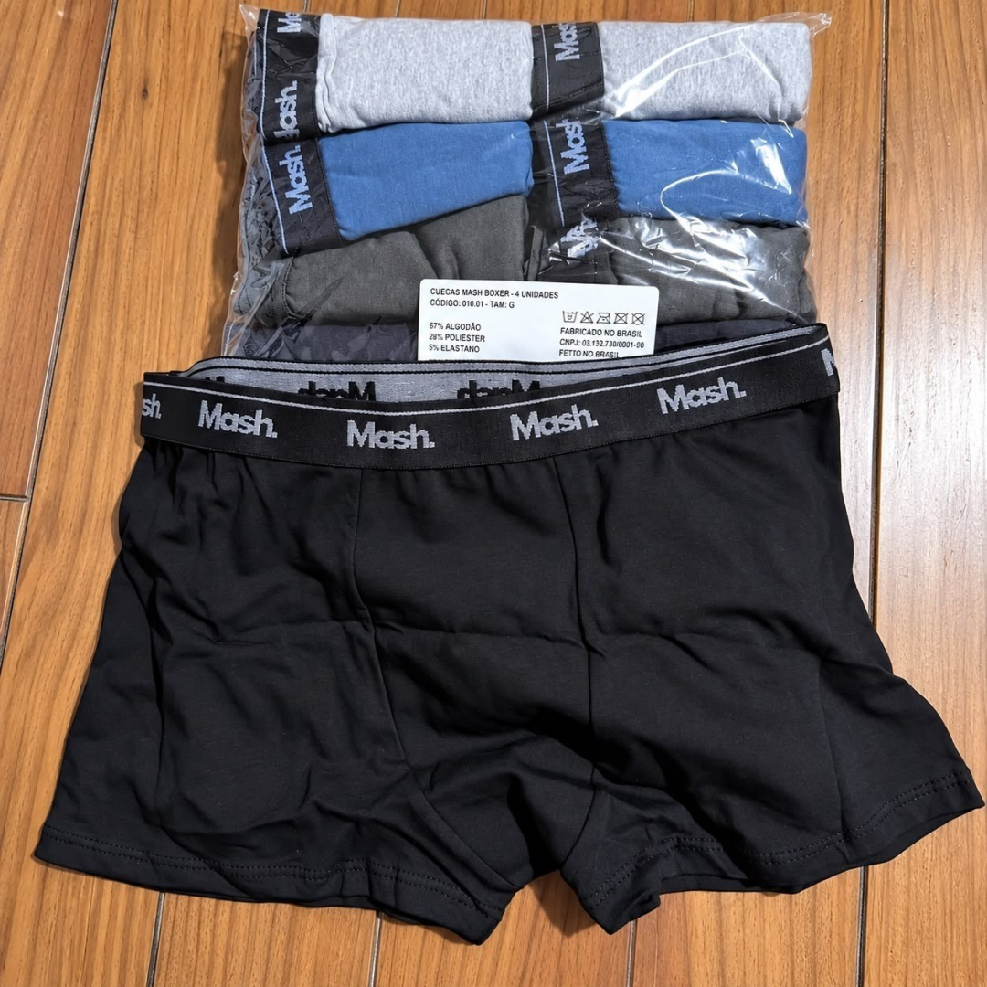 Kit com 10 Cuecas Boxer Algodão Mash