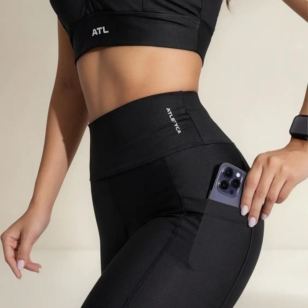 Kit com 3 Legging Com Bolso Atletyca