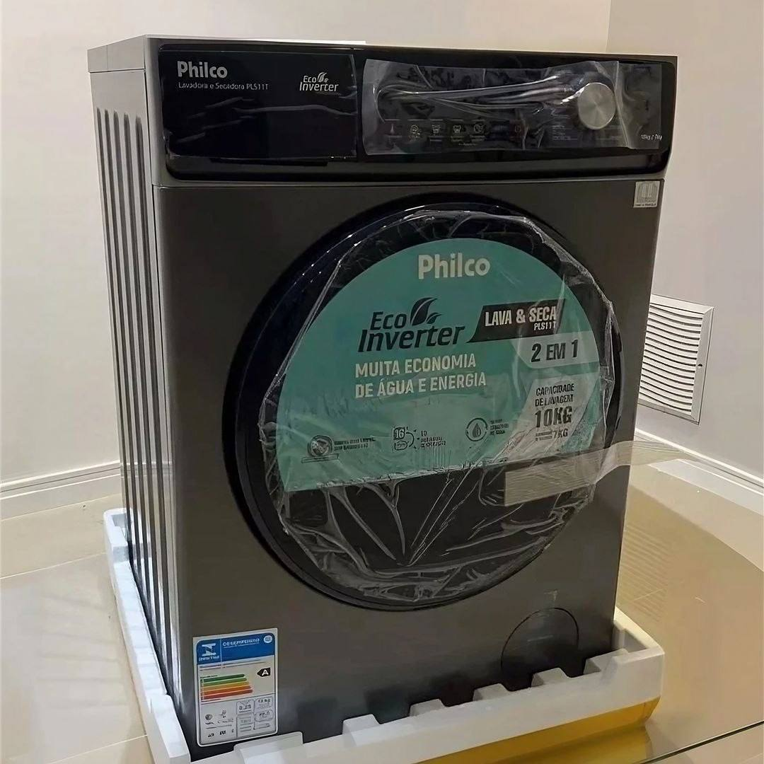 Lava e Seca Philco 16 Programas Eco Inverter 10 kg Inox PLS11T - Inox