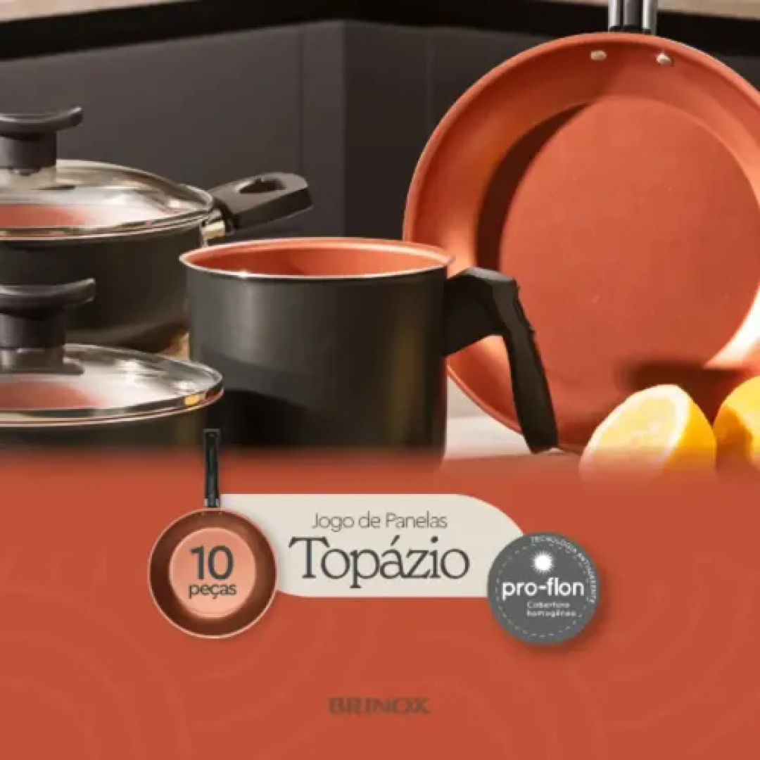 Jogo De Panelas Brinox 10 Peças Ceramic Life