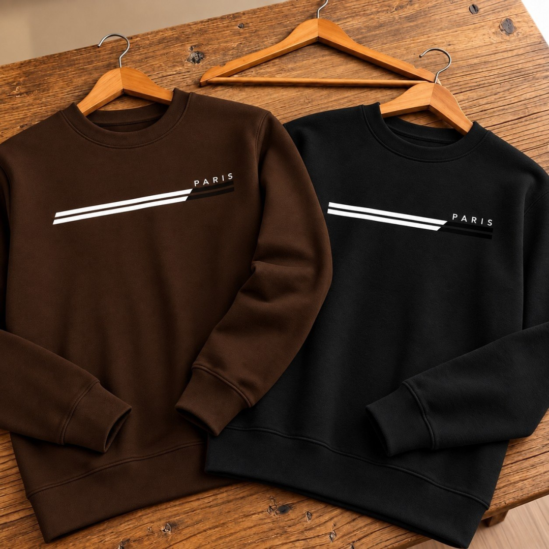 Kit com 2 Moletom Gola Redonda Paris