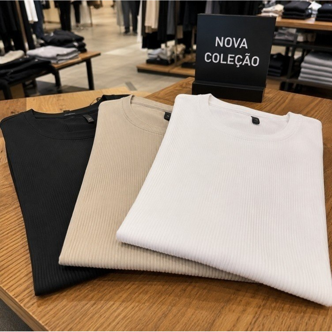 Kit com 3 Camisetas Canelada Americana