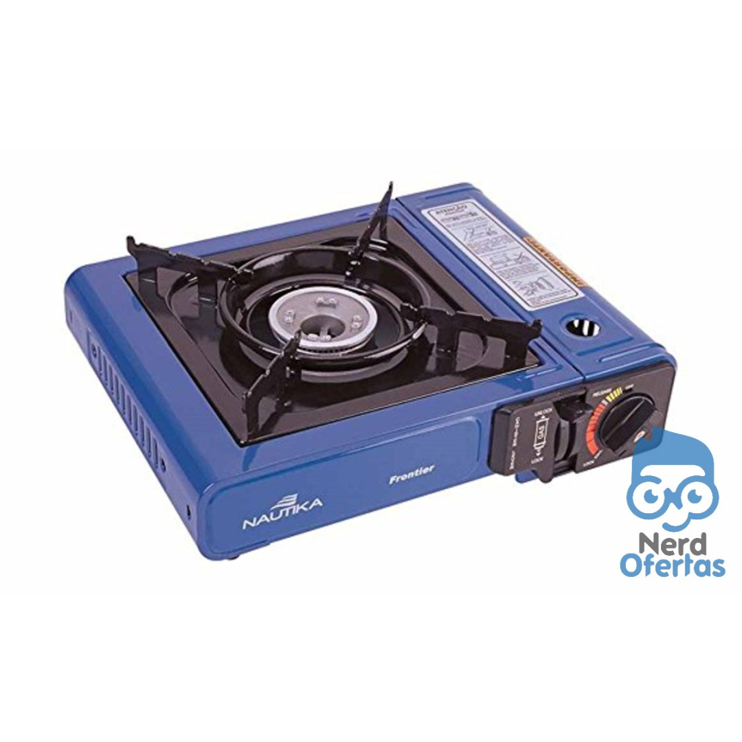 NTK, Fogareiro Frontier Em Aço Esmaltado Com Ignição Eletrônica Apoio De Panela, Chama Regulável, Dispensa Uso De Fósforos, Ideal Para Uso Diário, Camping, Trilha Ou Viagens, Prático E Econômico