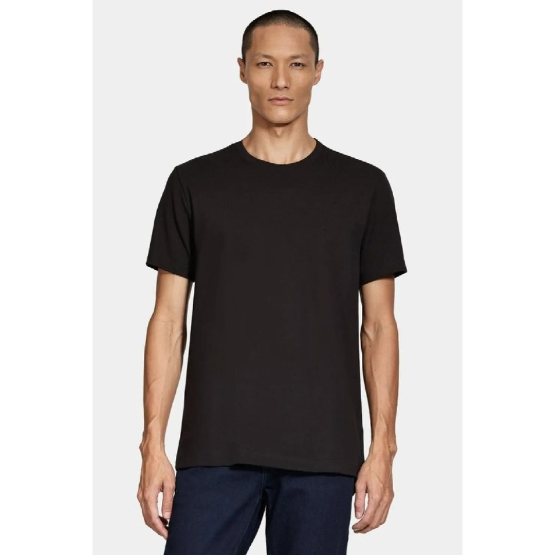 Camiseta Aramis Manga Curta Algodão Peruano Preta