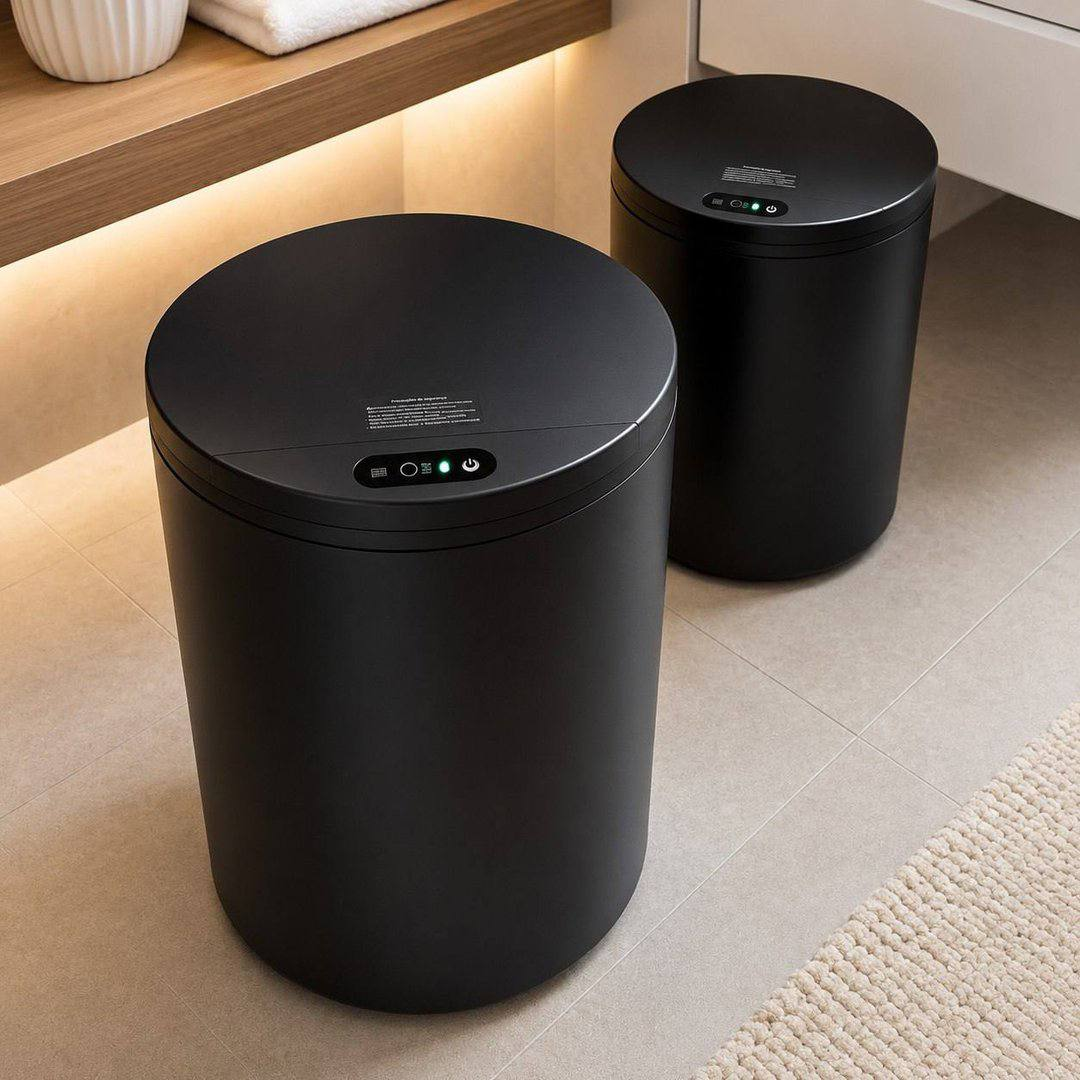 Lixeira Inteligente 16 Litros Com Sensor Automático Para Banheiro e Cozinha Cinza