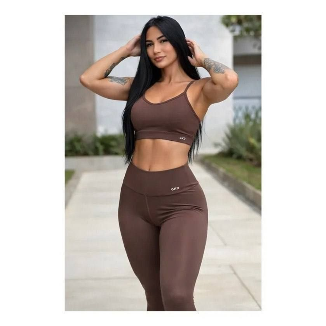 Conjunto Gkd Zero Transparência Legging Cós Alto Top Duplo