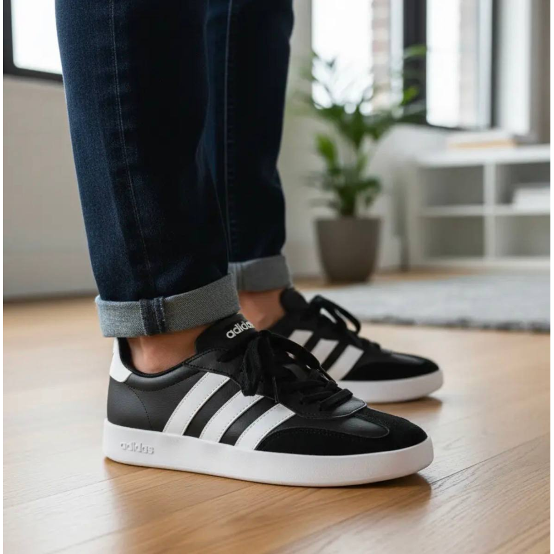 Tênis Masculino Barreda adidas Preto E Branco Liso 42 Br
