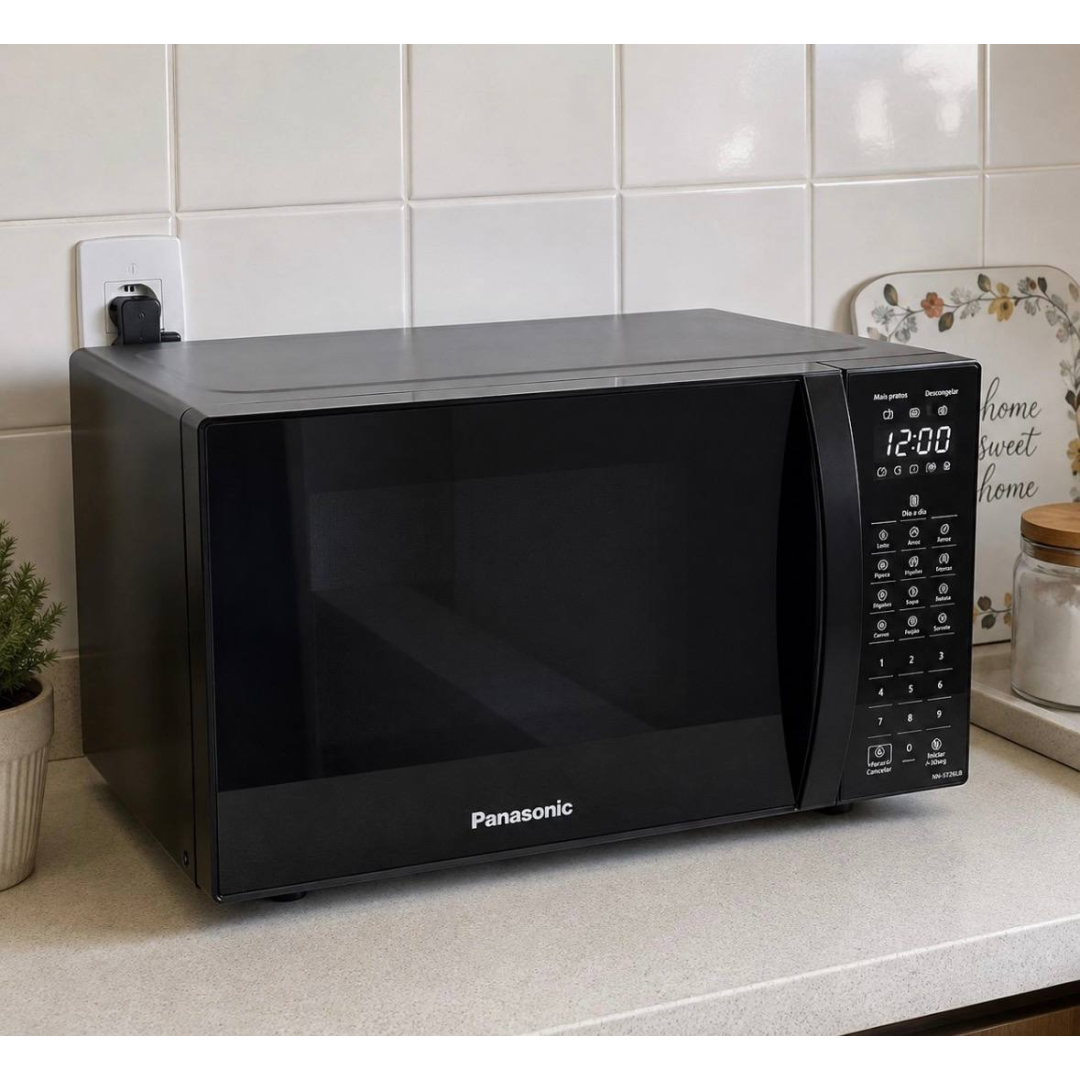 Microondas Panasonic Dupla Refeição 34L Black Glass - NN-ST66NBRU