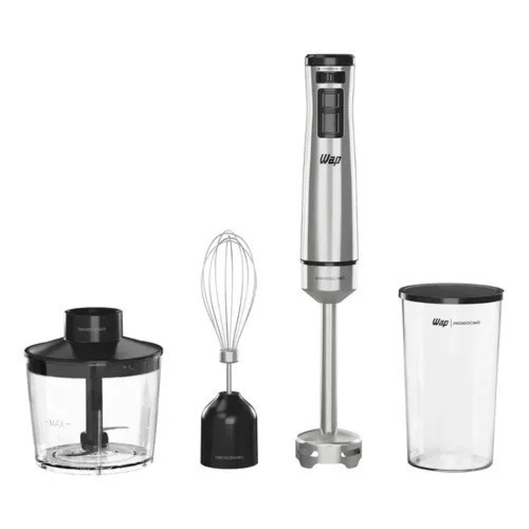 Mixer 3 Em 1 Wap Wm1 Processador Elétrico Portátil Inox 600w Cor Preto 127v