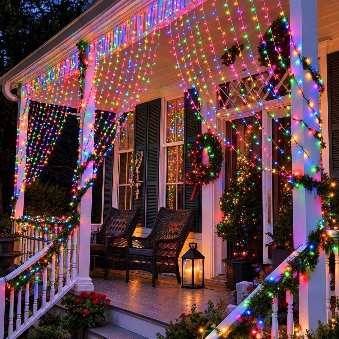 Pisca Cortina 300 Leds 3x3m 8 Modos Iluminação