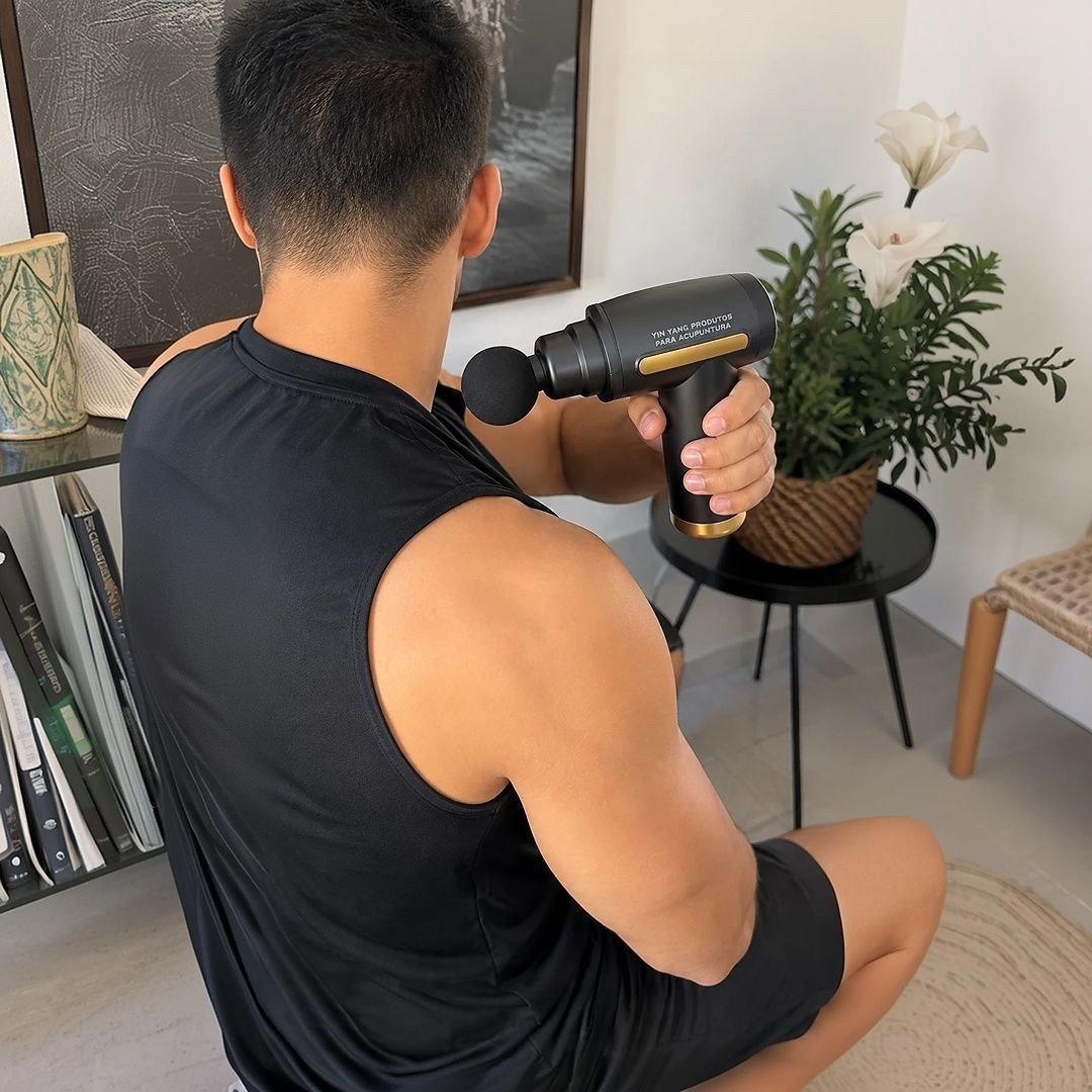 Pistola Massageadora Yin Yang 6 Velocidades e 4 Cabeças