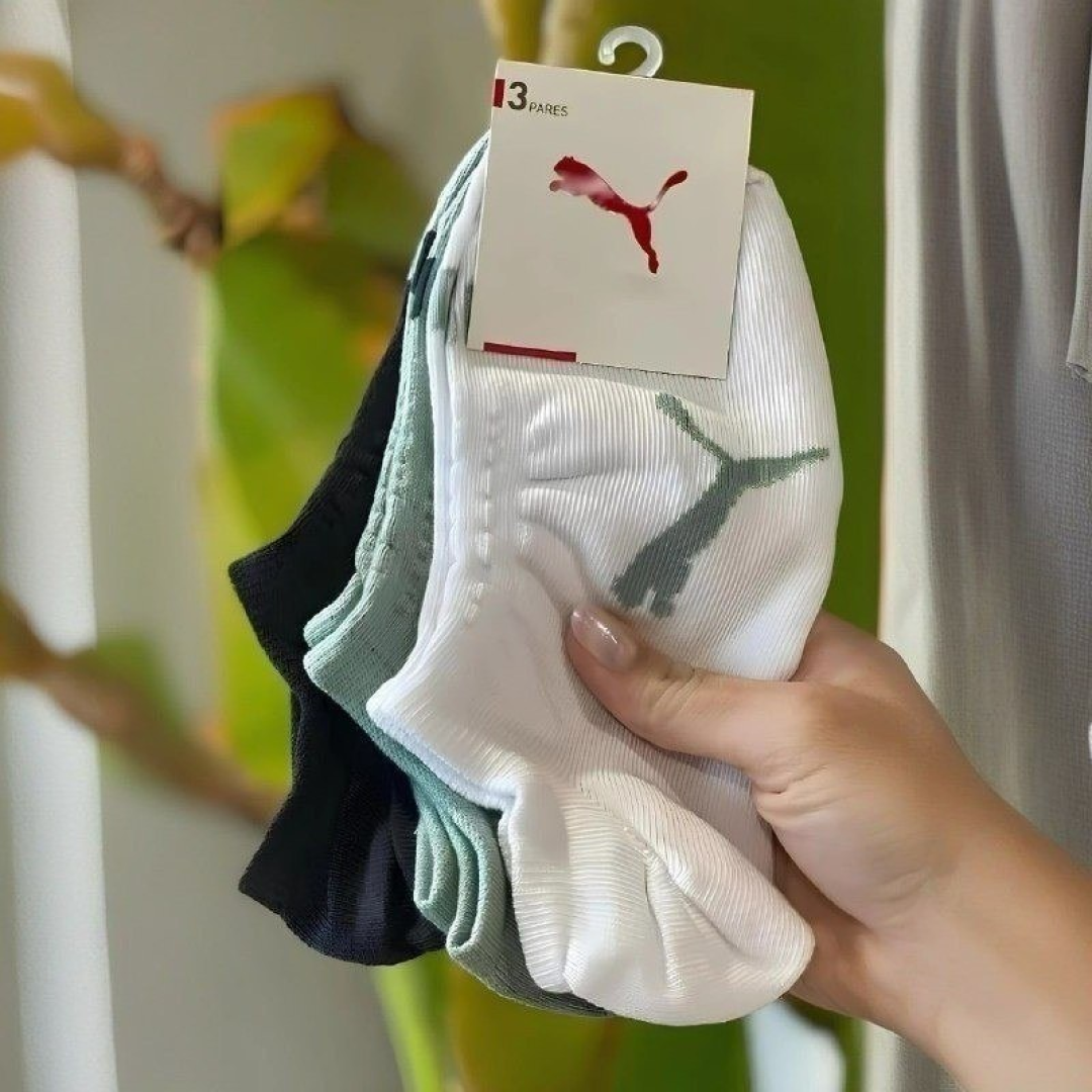 Kit com 9 Pares Meias Puma Sapatilha Soquete