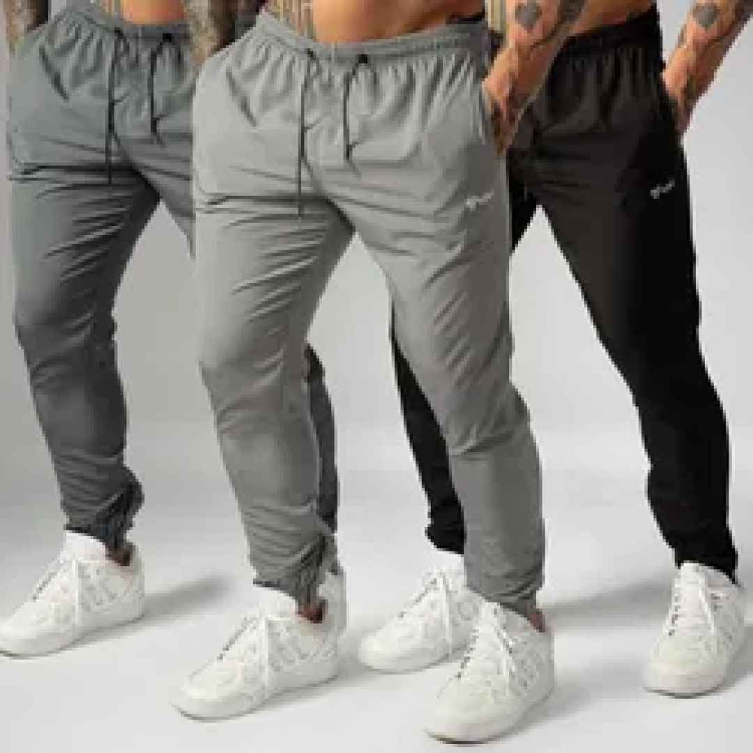Kit com 3 Calças Jogger Tactel com Elastano