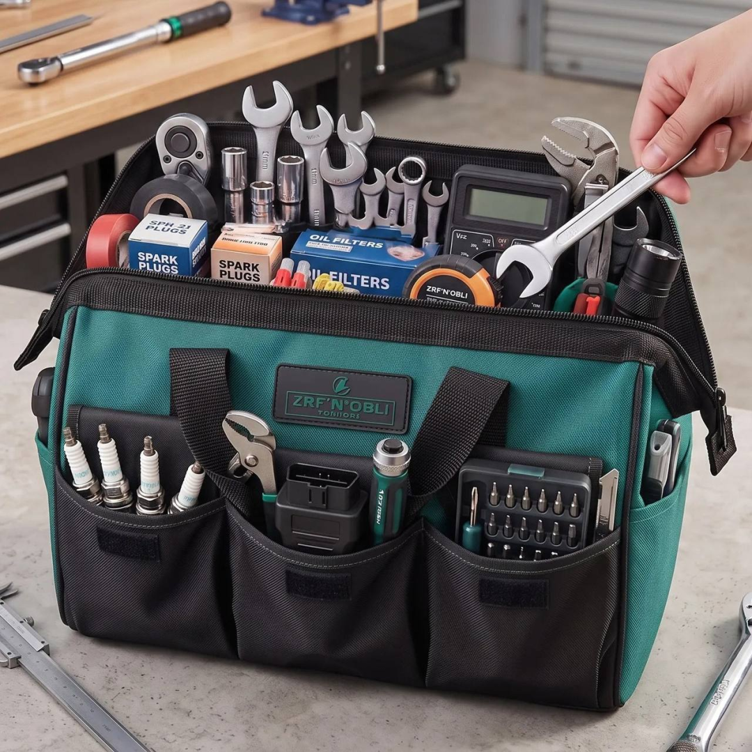Bolsa Mala Para Ferramentas Lona Eletricista Multi Bolsos Verde