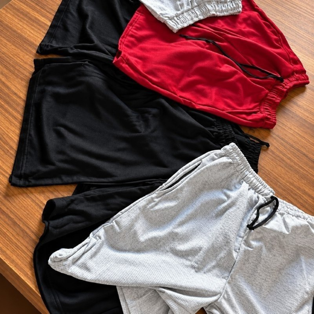 Kit com 5 Bermudas Moletom Leve