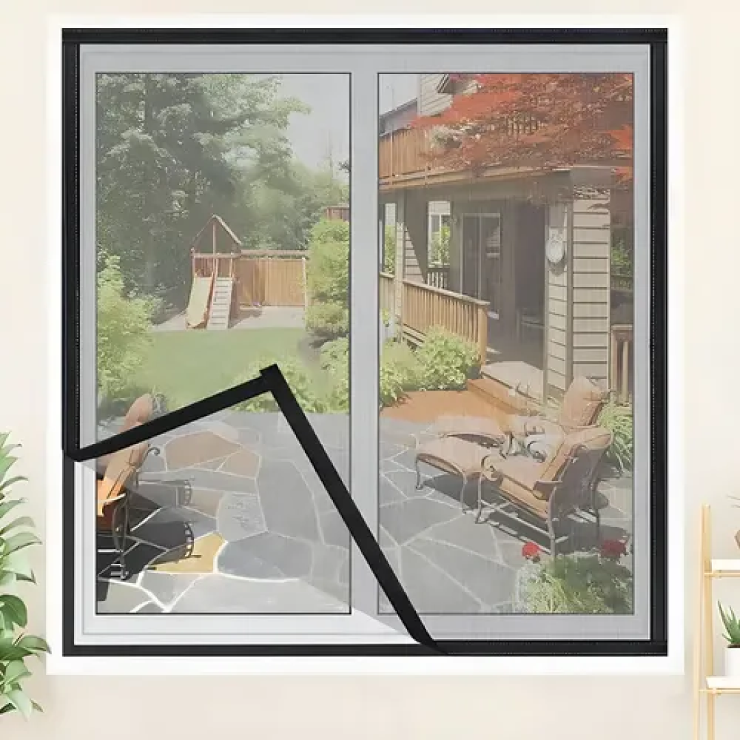 Tela Mosquiteira Fibra De Vidro Com Velcro 80x80 Cinza