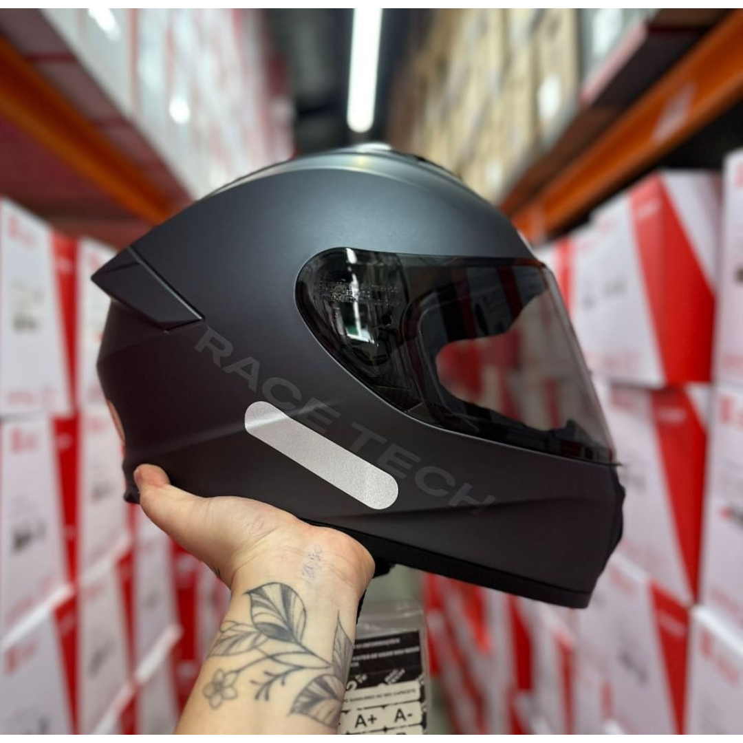 Capacete Race Tech Hit Monocolor Preto Fosco