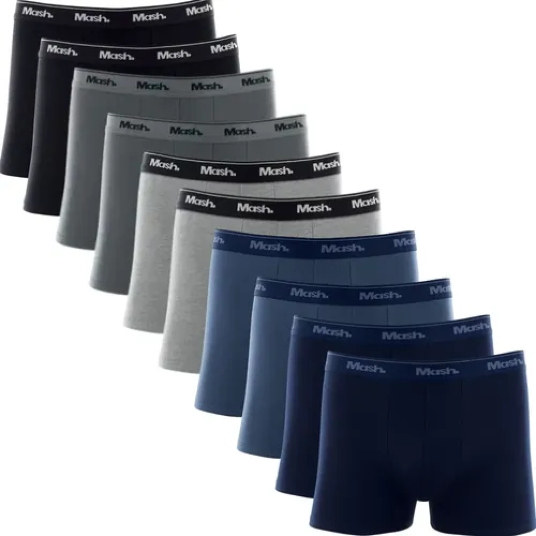 Kit com 10 Cuecas Boxer Algodão Mash