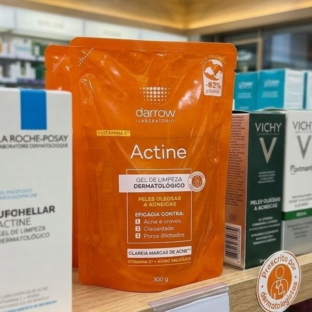 Gel de Limpeza Facial Darrow Actine Pele Oleosa e Acneica Refil 300g