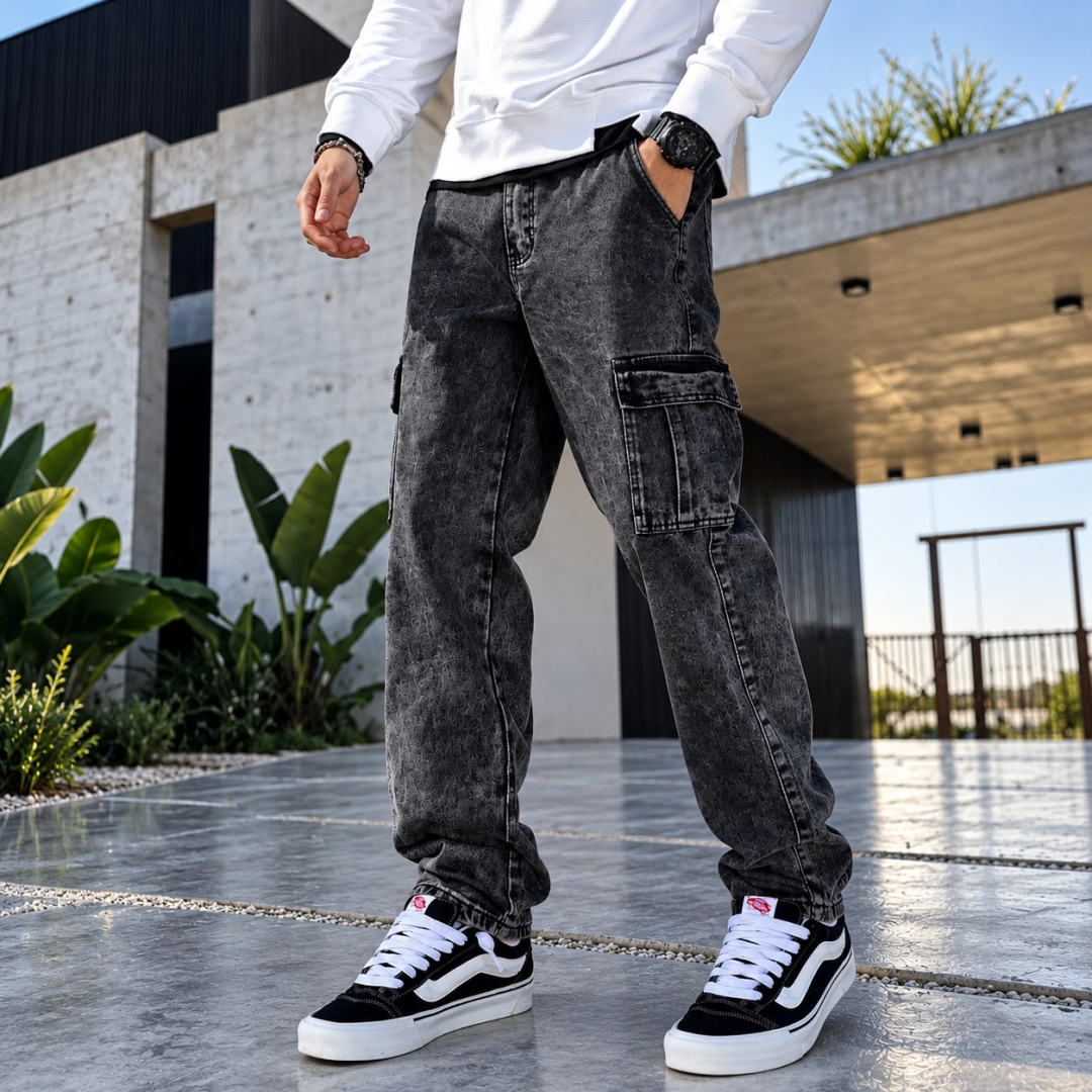 Calça Jeans Cargo Streetwear