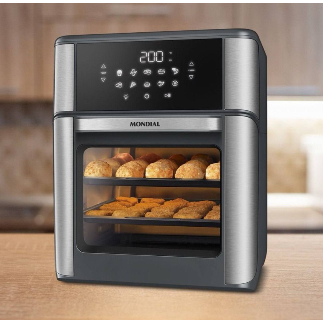Fritadeira Elétrica Air Fryer Forno 12L AFON-12L-GI 2000W Painel Digital Mondial