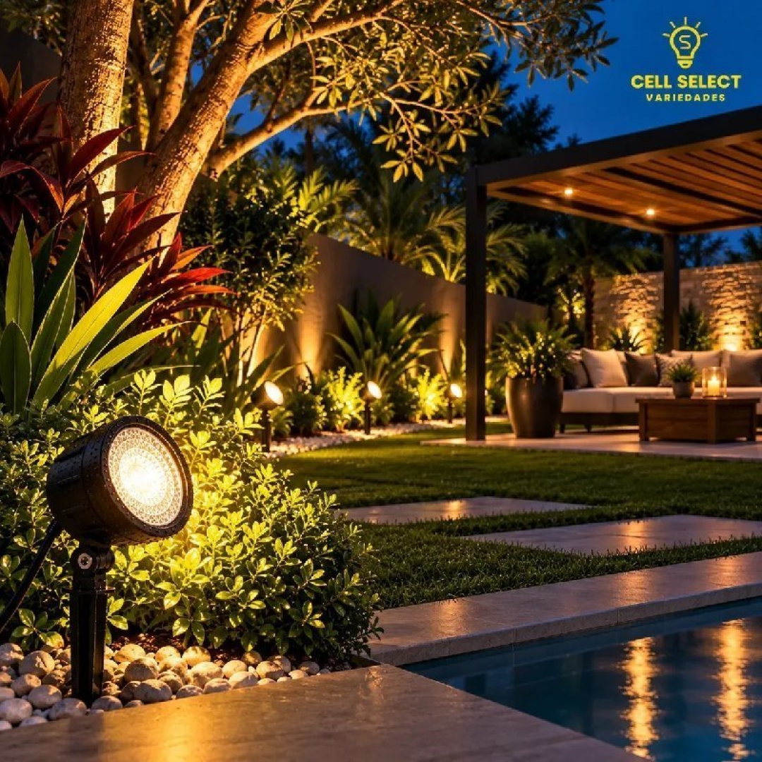 Kit 10 Luminárias Espeto Jardim Super LED 7W IP65