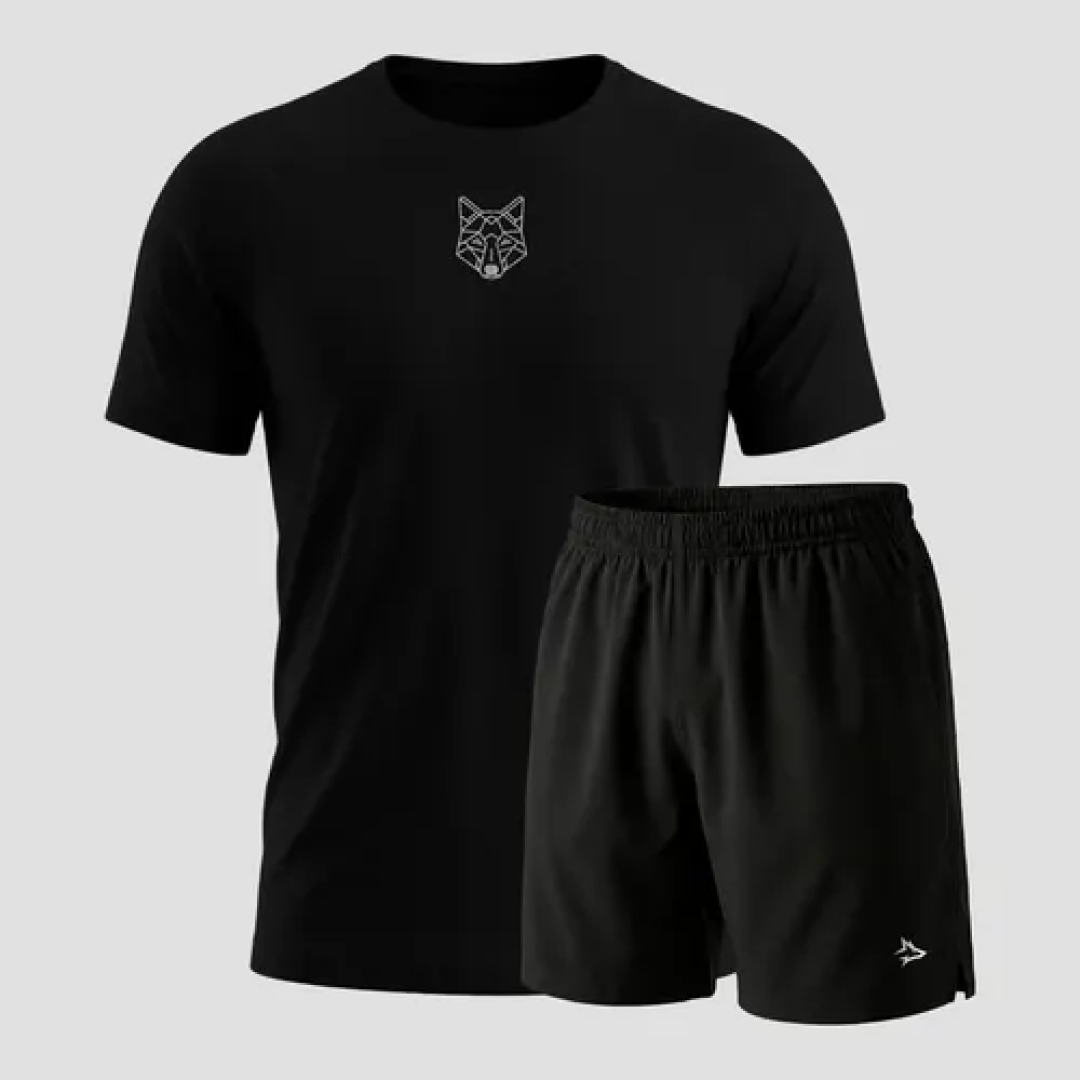 Kit Alpha Bermuda Lobo + Camiseta Lobo Dry Fit